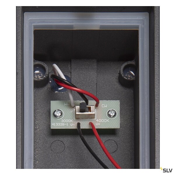 SLV - Applique extérieure SLV BOOKAT, anthracite, LED, 15W, 3000/4000K, IP65, interrupteur CCT - large