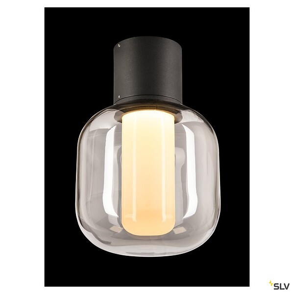 SLV - Plafonnier extérieur SLV OVALISK, anthracite, LED, 7,5W, 3000/4000K, IP65, interrupteur CCT - large