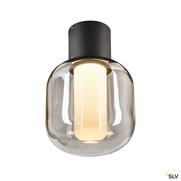 SLV - Plafonnier extérieur SLV OVALISK, anthracite, LED, 7,5W, 3000/4000K, IP65, interrupteur CCT - large