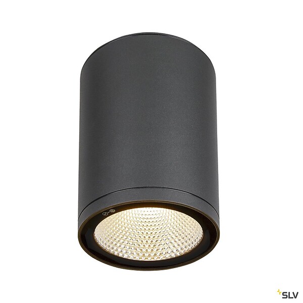 SLV - Plafonnier extérieur rond SLV ENOLA ROUND, anthracite, avec LED intégrée - Ø 14 cm - large