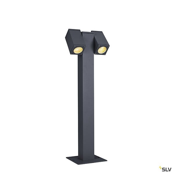 SLV - Borne extérieure SLV THEO PATHLIGHT, double, anthracite, GU10, 2x 7W max, IP44 - SLV - large