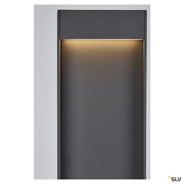 SLV - Borne extérieur SLV FLATT 100 anthracite avec LED intégrée pour éclairage extérieur, Hauteur 100 cm - large