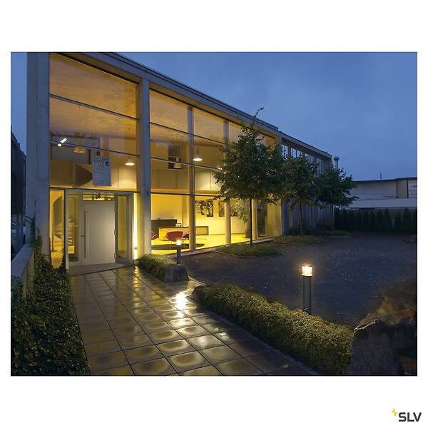 SLV - Borne extérieure SLV OTOS GLAS, anthracite, E27, 15W max, IP43 - large