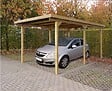 SOLID - Carport toit plat en bois couverture - PVC - 3x5m - vignette