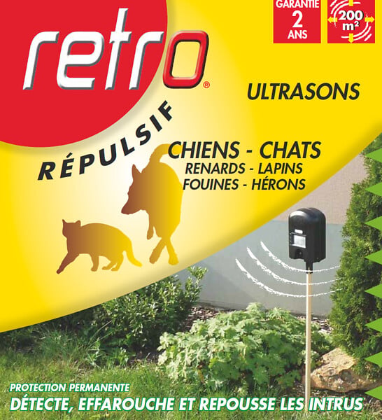 RETRO - Répulsif ultrason extérieur avec flash effaroucheur - large