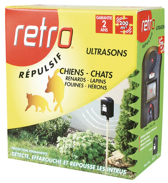 RETRO - Répulsif ultrason extérieur avec flash effaroucheur - large