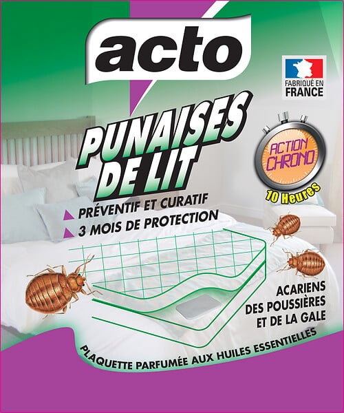 ACTO - Plaquette anti-punaises de lit et acariens - 50 g - large