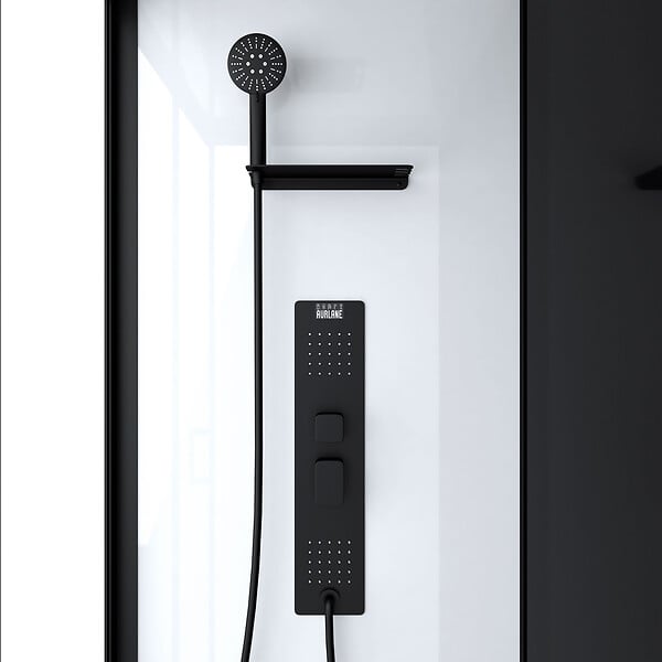 AURLANE - Cabine de douche 110x80x215cm - Verre Trempé - Mitigeur Noir - DUALITY 4 RECTANGLE - large