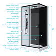 AURLANE - Cabine de douche 110x80x215cm - Verre Trempé - Mitigeur Noir - DUALITY 4 RECTANGLE - vignette