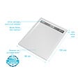 AURLANE - Receveur en acrylique Blanc 80x100x4 cm - Grille Linéaire Chrome - WHITENESS II - vignette