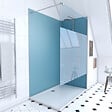 AURLANE - Pack Douche a l'Italienne 90x120 - Kit Panneaux Muraux Bleu/Chrome + Receveur + Paroi Depolie 8 mm - vignette