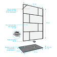 AURLANE - Pack Paroi de douche 140x195 cm + RECEVEUR DE DOUCHE A CARRELER 90x140 RECOUPABLE - vignette