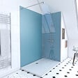 AURLANE - Pack Douche a l'Italienne 90x120 - Kit Panneaux Muraux Bleu/Chrome + Receveur + Paroi 6 mm - vignette