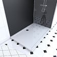 AURLANE - Pack Douche a l'Italienne 90x120 - Kit Panneaux Muraux Noir/Chrome + Receveur + Paroi 8 mm - vignette
