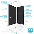 AURLANE - Pack Douche a l'Italienne 90x120 - Kit Panneaux Muraux Noir/Chrome + Receveur + Paroi 8 mm - vignette