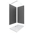 AURLANE - Ensemble complet douche à l'Italiennne avec Receveur 120x90 + Paroi chrome + Panneaux muraux 90&120 - vignette
