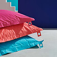 OVIALA - Housse vide de coussin de sol polyester rouge 180 x 145 cm - Solys - vignette