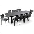 OVIALA - Ensemble table de jardin extensible 256-320 cm et 10 assises - Albi - vignette