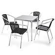 OVIALA - Table de jardin carrée en aluminium et 4 chaises - Nothing Hill - vignette