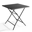 OVIALA - Ensemble table de jardin pliante et 2 chaises acier gris - Palavas - vignette