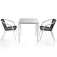 OVIALA - Table de jardin carrée et 2 fauteuils en aluminium - Nothing Hill - vignette
