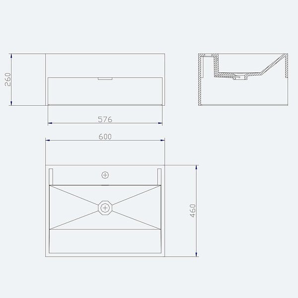 DISTRIBAIN - Lave main solid surface Réf : SDWD38159 - large