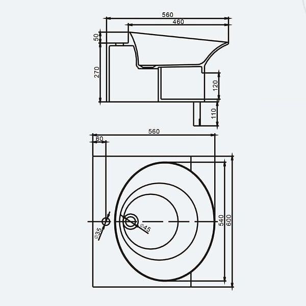 DISTRIBAIN - Lave main solid surface Réf : SDWD3871-1 - large