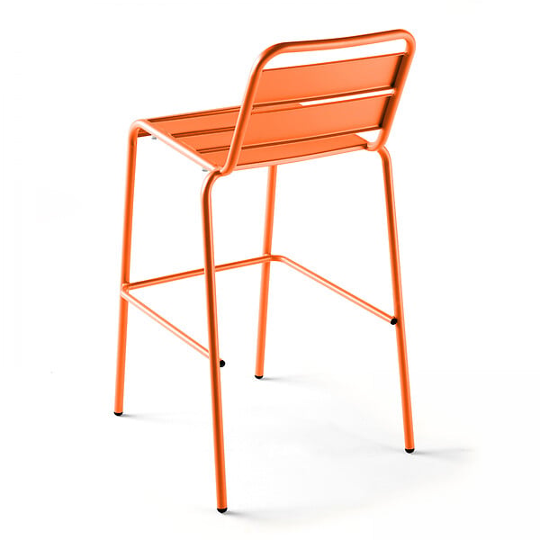 OVIALA - Chaise haute de jardin en métal orange - Palavas - large