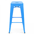 OVIALA - Lot de 4 tabourets de bar en acier bleu mat - Indus - vignette