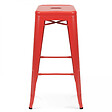 OVIALA - Lot de 4 tabourets de bar en acier rouge mat - Indus - vignette