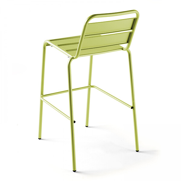 OVIALA - Chaise haute de jardin en métal vert  - Palavas - large