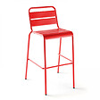 OVIALA - Chaise haute de jardin en métal rouge - Palavas - vignette