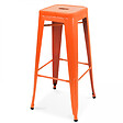 OVIALA - Tabouret de bar en métal orange mat - Indus - vignette