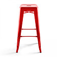 OVIALA - Tabouret de bar en métal brillant rouge - Indus - vignette