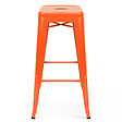 OVIALA - Lot de 4 tabourets de bar en acier orange mat - Indus - vignette
