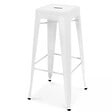 OVIALA - Tabouret de bar en métal blanc mat - Indus - vignette