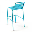 OVIALA - Chaise haute de jardin en métal bleu - Palavas - vignette