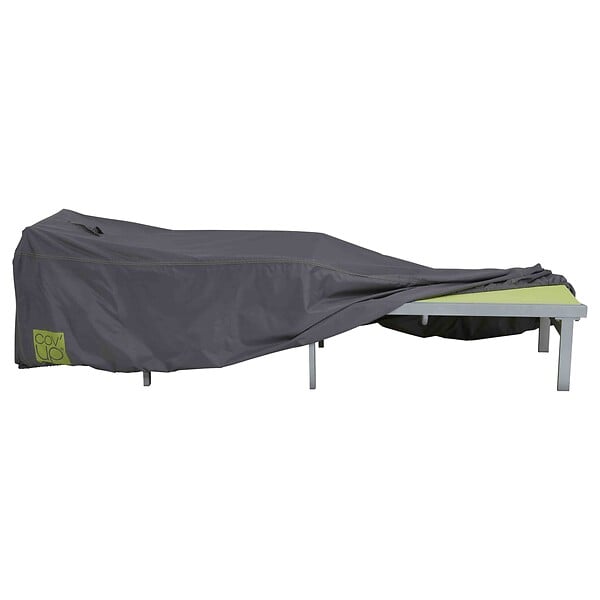 OVIALA - Housse de transat et bain de soleil polyester 200 x 75 cm grise - Cov'Up - large
