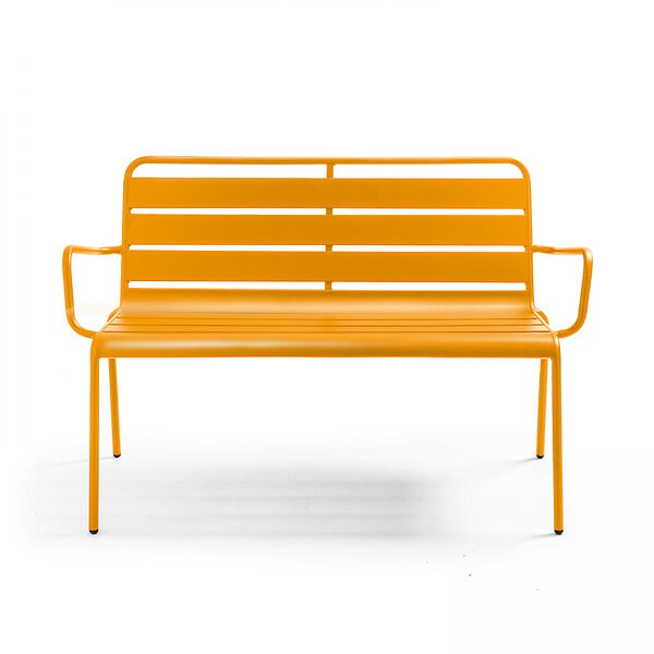 OVIALA - Banc de jardin en métal jaune - Palavas - large