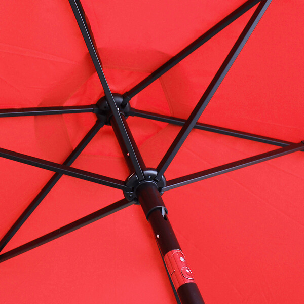 OVIALA - Toile pour parasol droit 3m rouge - Matera - large