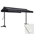 OVIALA - Store mobile électrique double pente 3 x 4m aluminium anthracite - Delgada - vignette