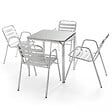 OVIALA - Table de jardin carrée en aluminium et 4 fauteuils - Nothing Hill - vignette