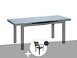 JARDILINE - Table à manger d'extérieur extensible en aluminium gris  Ibiza anthracite avec 12 fauteuils - Jardiline - vignette