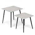 OVIALA - Lot de 2 tables basses de jardin en acier gris - Costa Rica - vignette