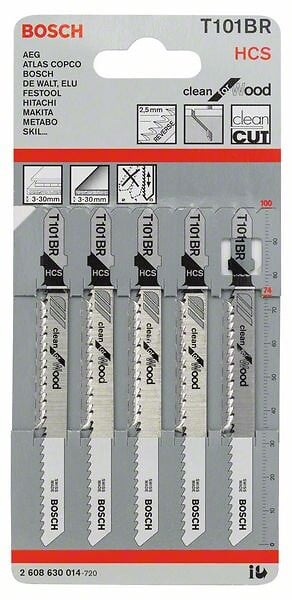 BOSCH - Lames scie sauteuse HCS Clean Bois T101BR - 100mm - Lot 5 - large