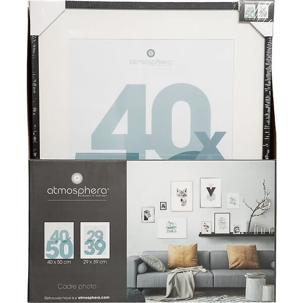 ATMOSPHERA - Cadre photo en Bois Noir pour Photo 40 x 50 cm - large