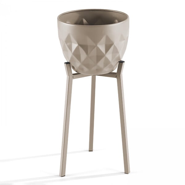 OVIALA - Lot de 2 caches pots en métal Taupe - Palavas - large