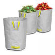 OVIALA - Lot de 3 sacs à déchets de jardin 100l polyester gris - Lesto - vignette