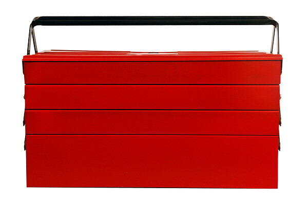 P.HENRY - Boîte à outils dépliante métal 47-3 rouge - 7 compartiments - large
