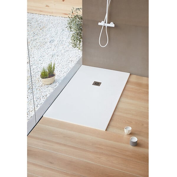 SANYCCES - Receveur de douche 70 x 100 cm extra plat LOGIC surface ardoisée rectangulaire blanc - large